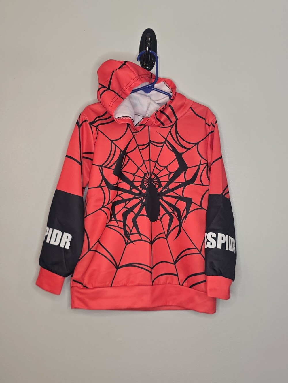 Kids Spider Web Hooded Sweatshirt - Red